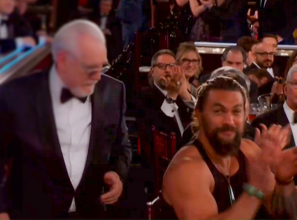 Jason Momoa Strips Down to a Tank Top for Lisa at Golden Globes