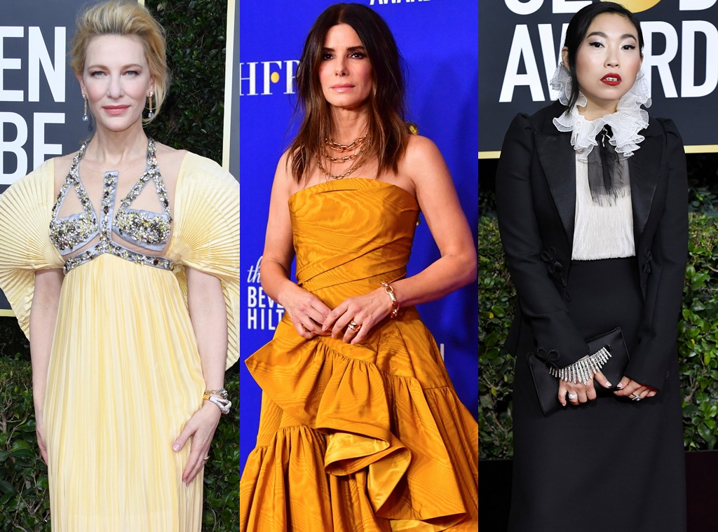 Cate Blanchett, Sandra Bullock, Awkwafina, 2020 Golden Globe Awards, Red Carpet Fashion