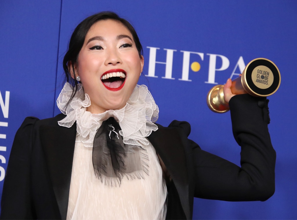 Awkwafina from Golden Globes 2020 Candid Moments | E! News