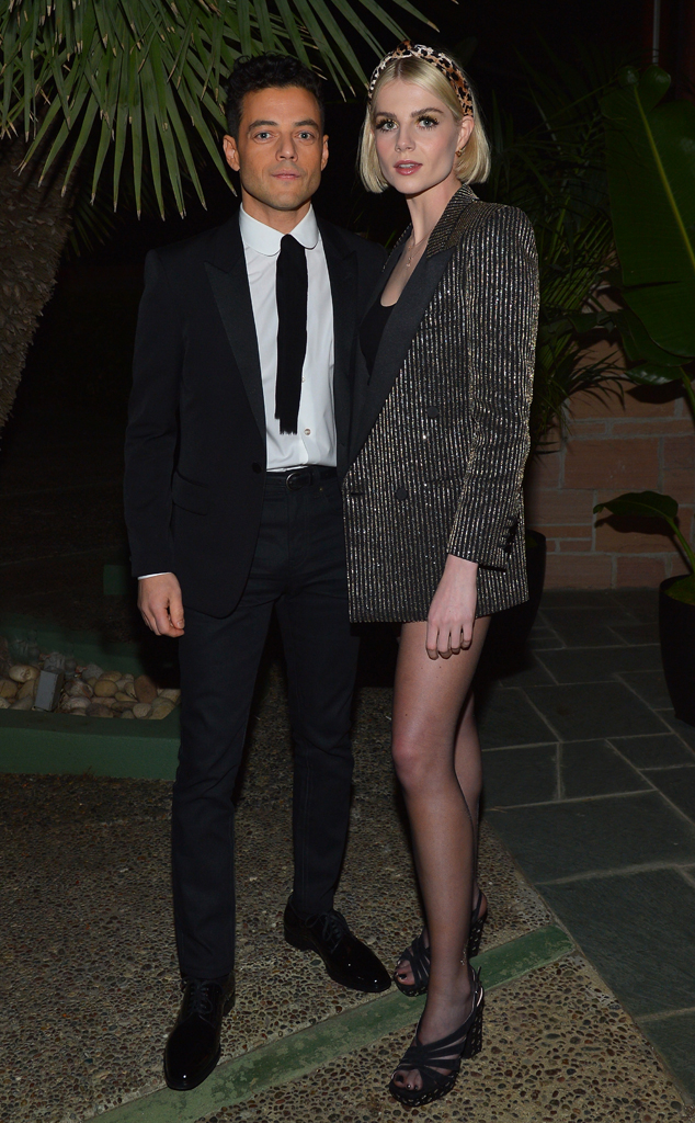 Rami Malek Lucy Boynton Make It A Date Night At His Globes Party E Online