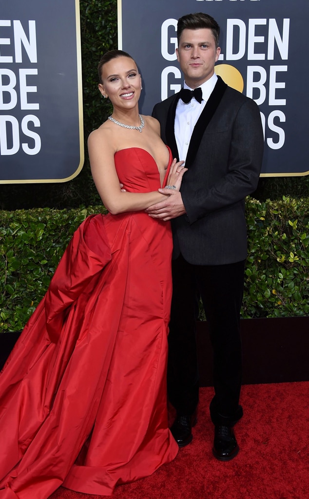 Scarlett Johansson & Colin Jost from Golden Globes 2020: Red Carpet