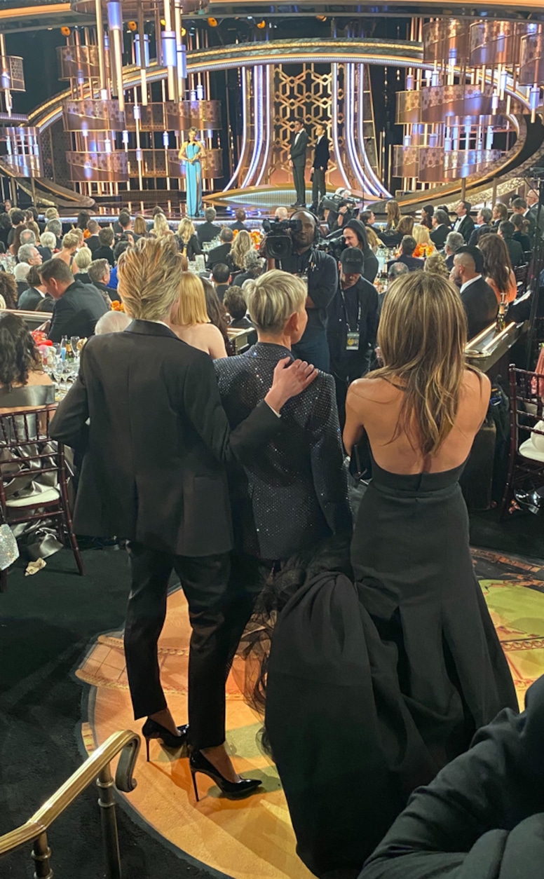 Ellen DeGeneres, Jennifer Aniston, 2020 Golden Globe Awards, E! reporting