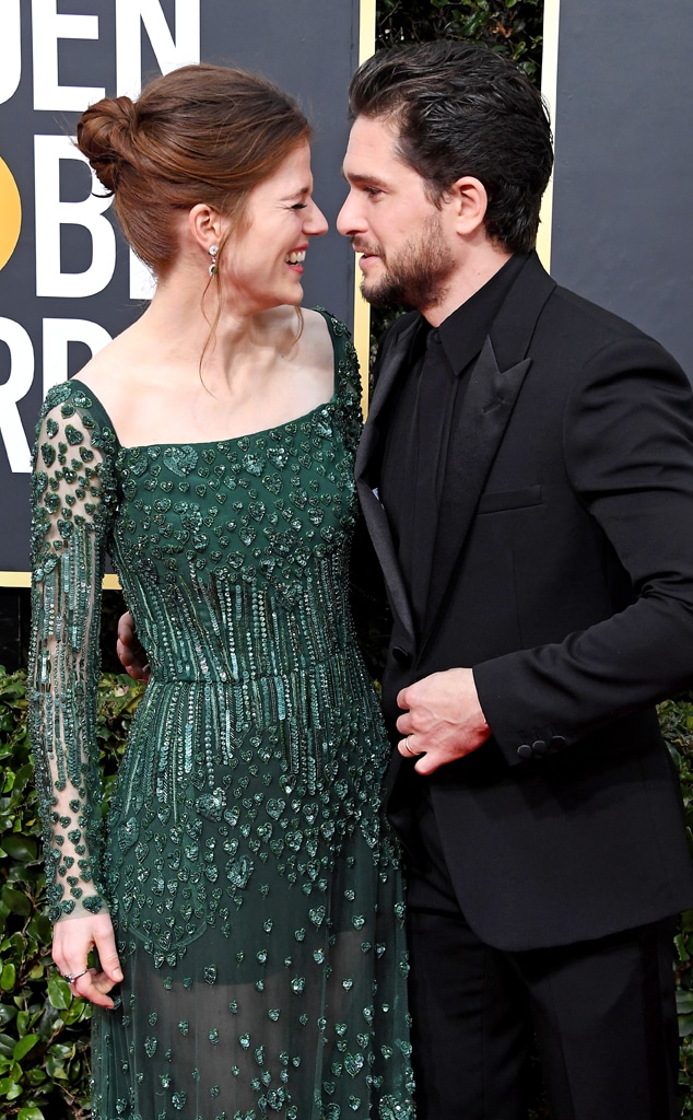 Rose Leslie, Kit Harington, 2020 Golden Globe Awards