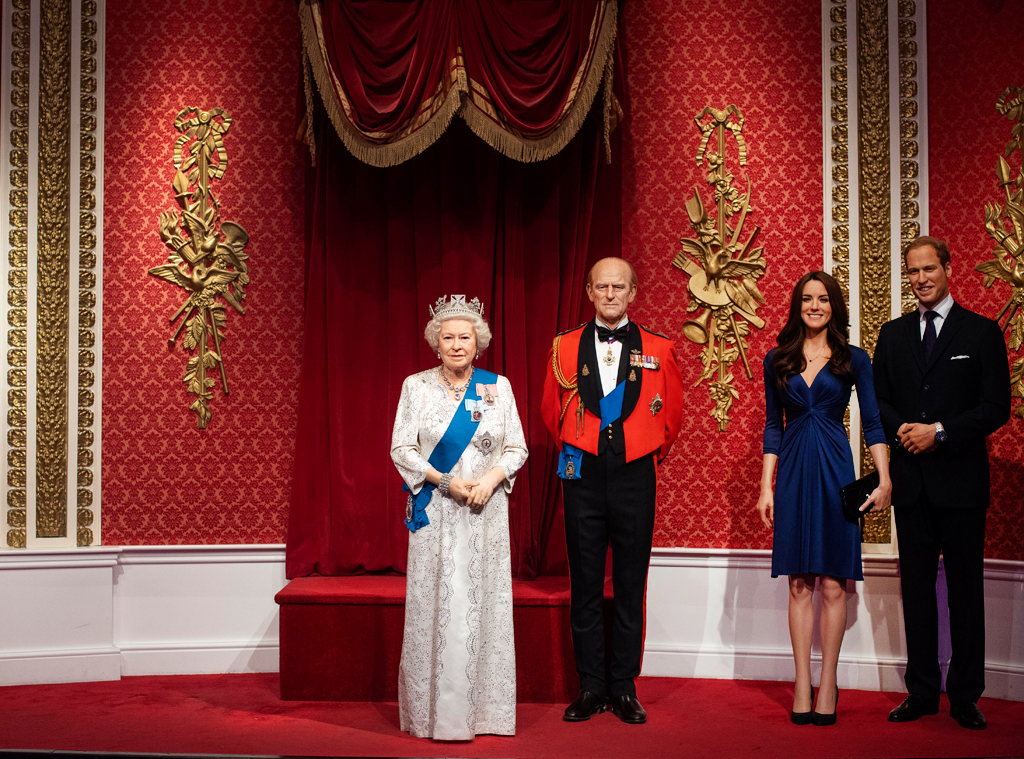 Queen Elizabeth, Duke of Edinburgh, Prince William, Kate Middleton Wax