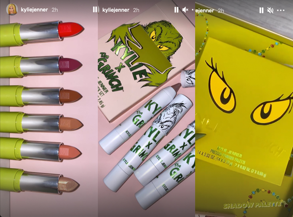 Kylie Jenner S New Beauty Collection Is Inspired By The Grinch E Online Deutschland Kylie jenner took a break from flaunting her faux engagement ring on snapchat to share a very detailed look at her daily makeup routine. kylie jenner s new beauty collection is