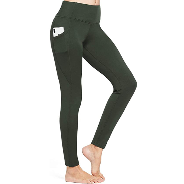 Winter High Waist Fleece Lined Leggings with Tummy Control and Phone Pockets