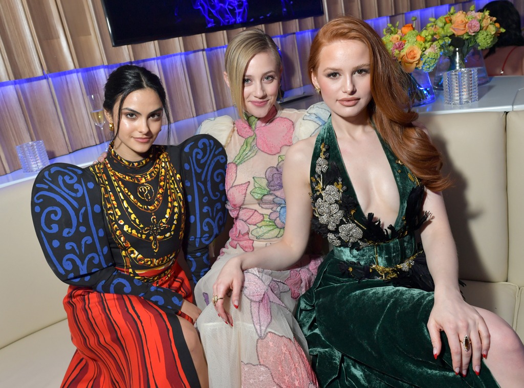 Camila Mendes, Lili Reinhart, Madelaine Petsch, 2020 Vanity Fair Oscar Party, Inside