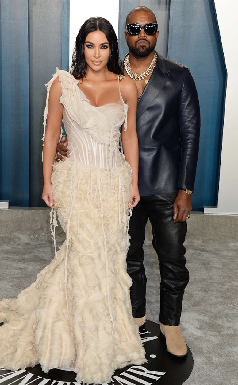 Kim Kardashian, Kanye West, 2020 Vanity Fair Oscar Party