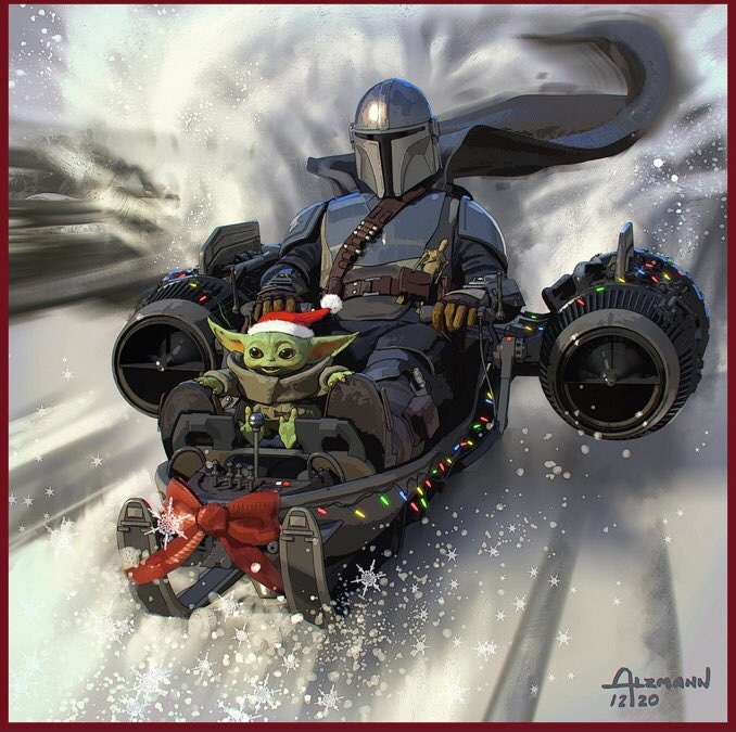 Lucasfilm S Mandalorian Holiday Card Is Just The Cutest E Online Lucasfilm S Mandalorian Holiday Card Is Just The Cutest E Online
