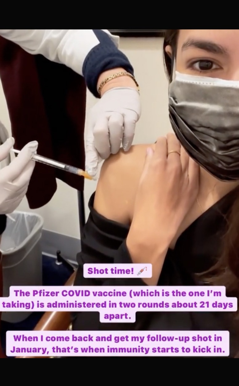Alexandria Ocasio-Cortez, Covid-19 vaccination