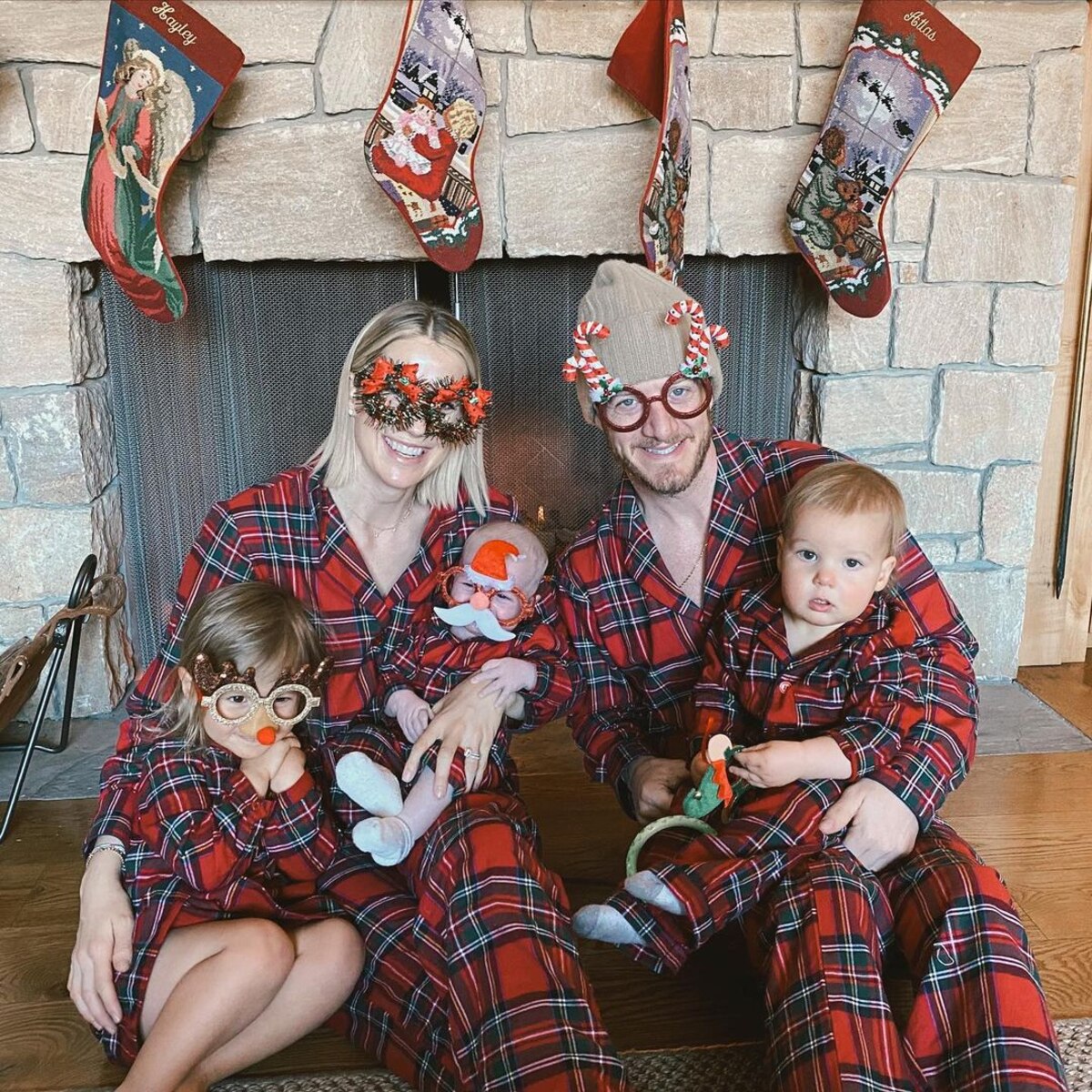 Photos from Celebrity Families Wearing Matching Holiday Pajamas