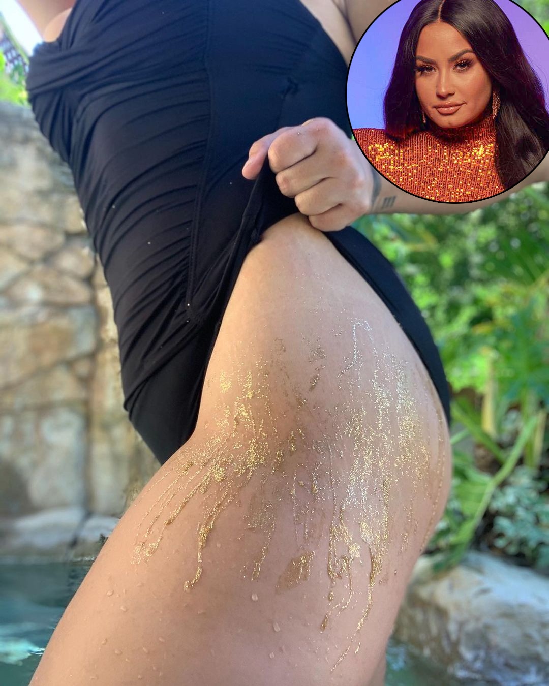 Demi Lovato, Stretch Marks, Glitter, Instagram