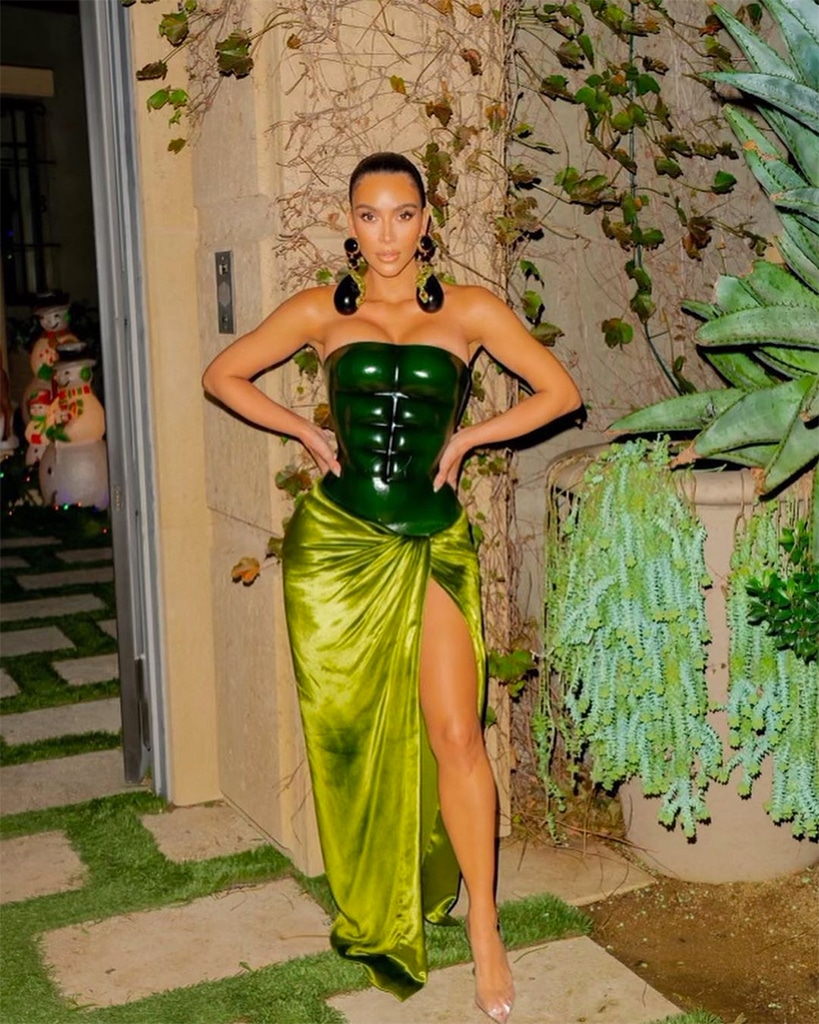 Kim Kardashian Sports Daring Holiday Look at Christmas Celebration Kim Kardashian Sports Daring Holiday Look at Christmas Celebration