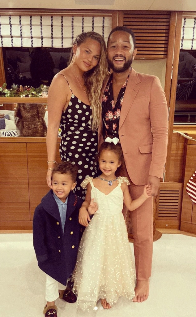 John Legend, Chrissy Teigen, Luna, Miles