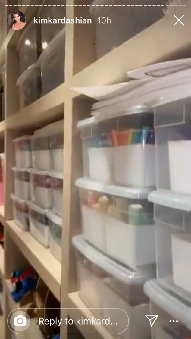 The Art Storage From Kim Kardashian Gives A Tour Of Her Kids Playroom