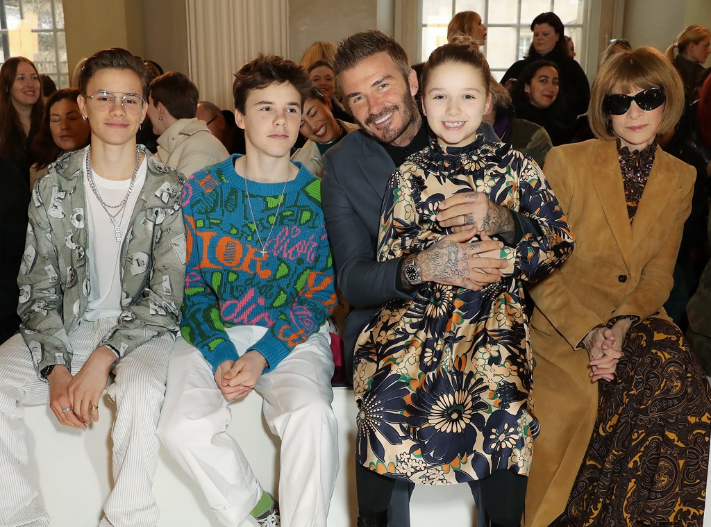 David Beckham And Kids Cheer Victoria Beckham On At Fashion Show E Online