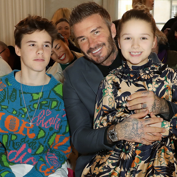 David Beckham and Kids Cheer Victoria Beckham on at Fashion Show - E! Online - CA