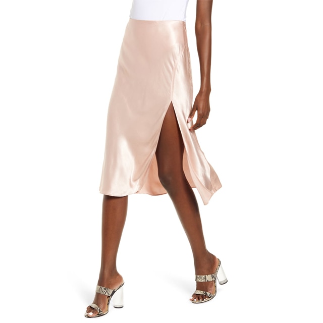 Bias cut outlet satin skirt socialite