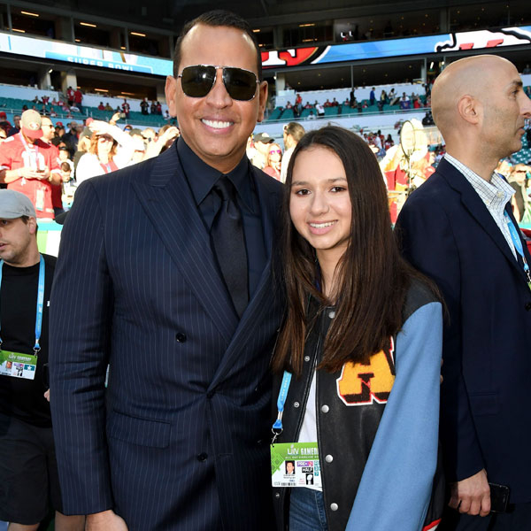 Alex Rodriguez cheers on daughter Natasha singing national anthem