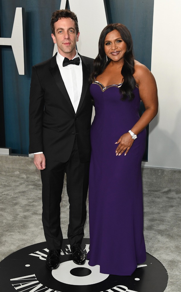 BJ Novak, Mindy Kaling, 2020 Vanity Fair Oscar Party