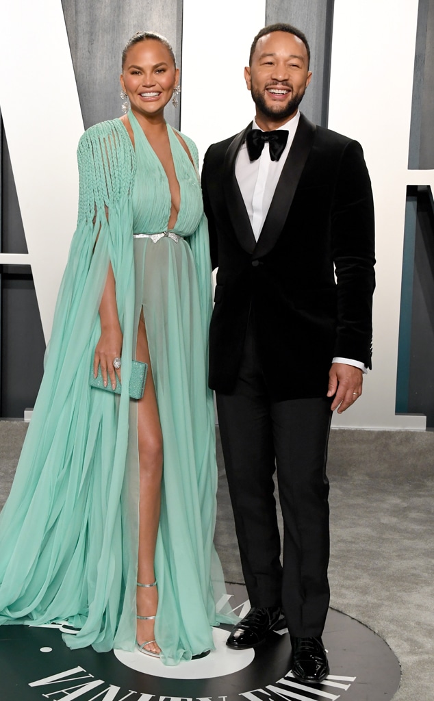 Chrissy Teigen, John Legen, 2020 Vanity Fair Oscar Party