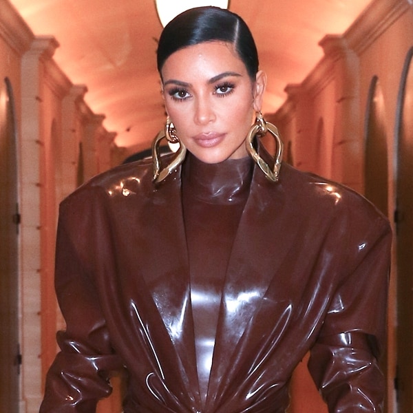 Watch Kim Kardashian Squeeze Into Her Latest Iconic Latex Look