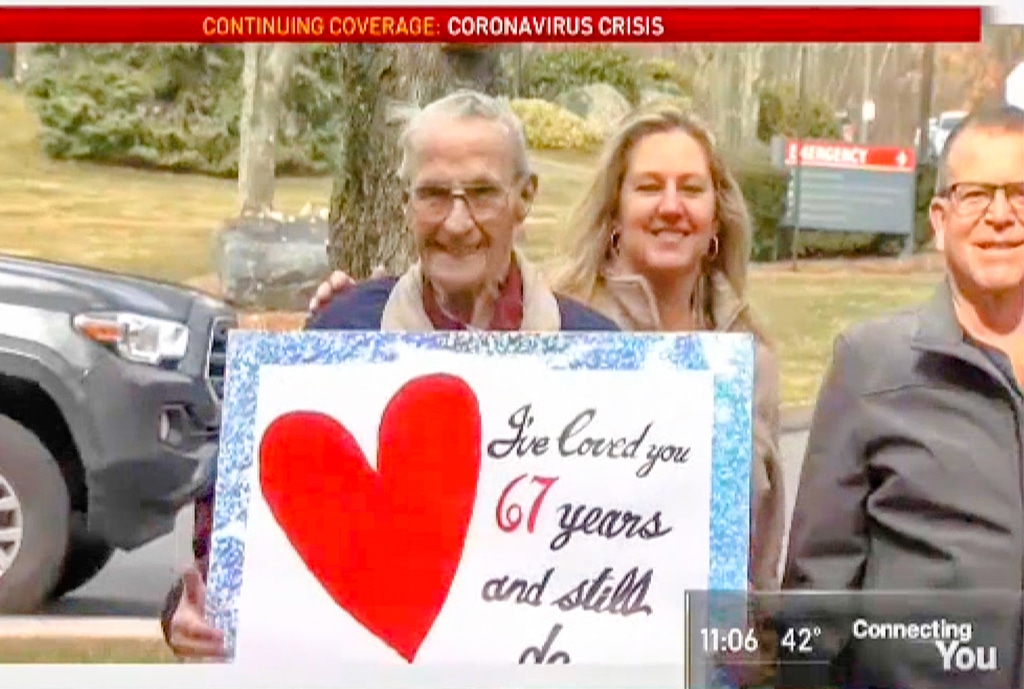 Husband Celebrates Anniversary Outside Wife's Nursing Home