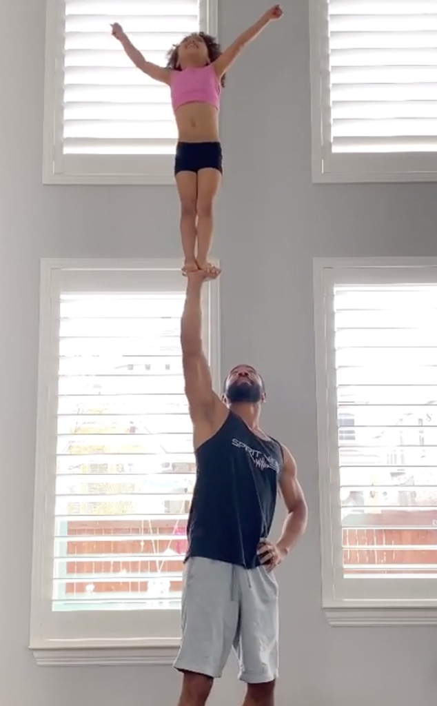 Father Daughter Cheer Stunt Duo