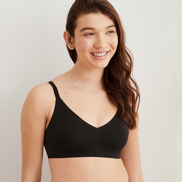 New AERIE American Eagle Real Sunnie Wireless Push Up Bra, Natural