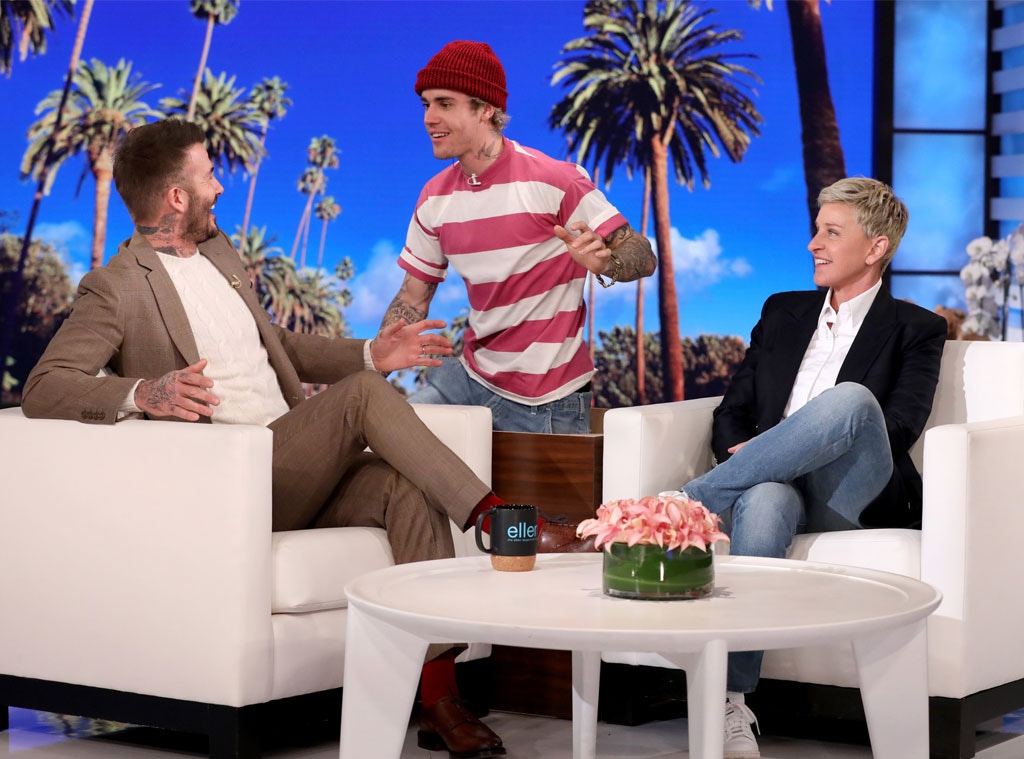 David Beckham, Justin Bieber, Ellen Show