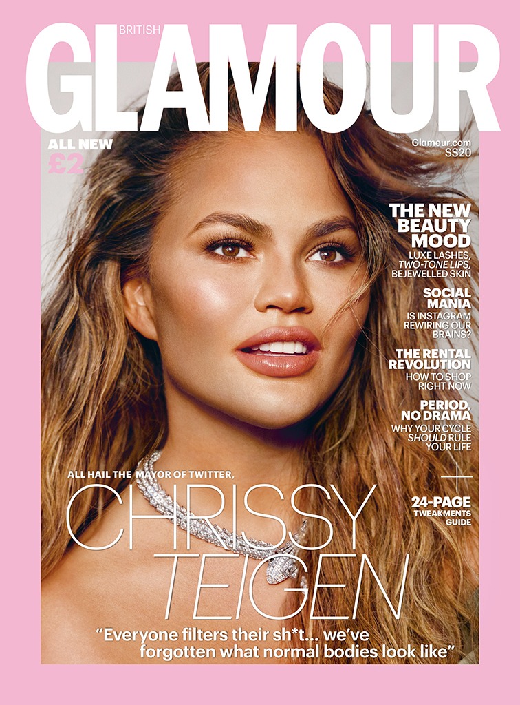 Chrissy Teigen, Glamour UK, Spring/Summer 2020 cover