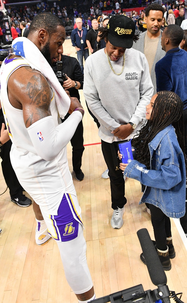 LeBron James, Jay-Z, Blue Ivy Carter, Lakers Game 