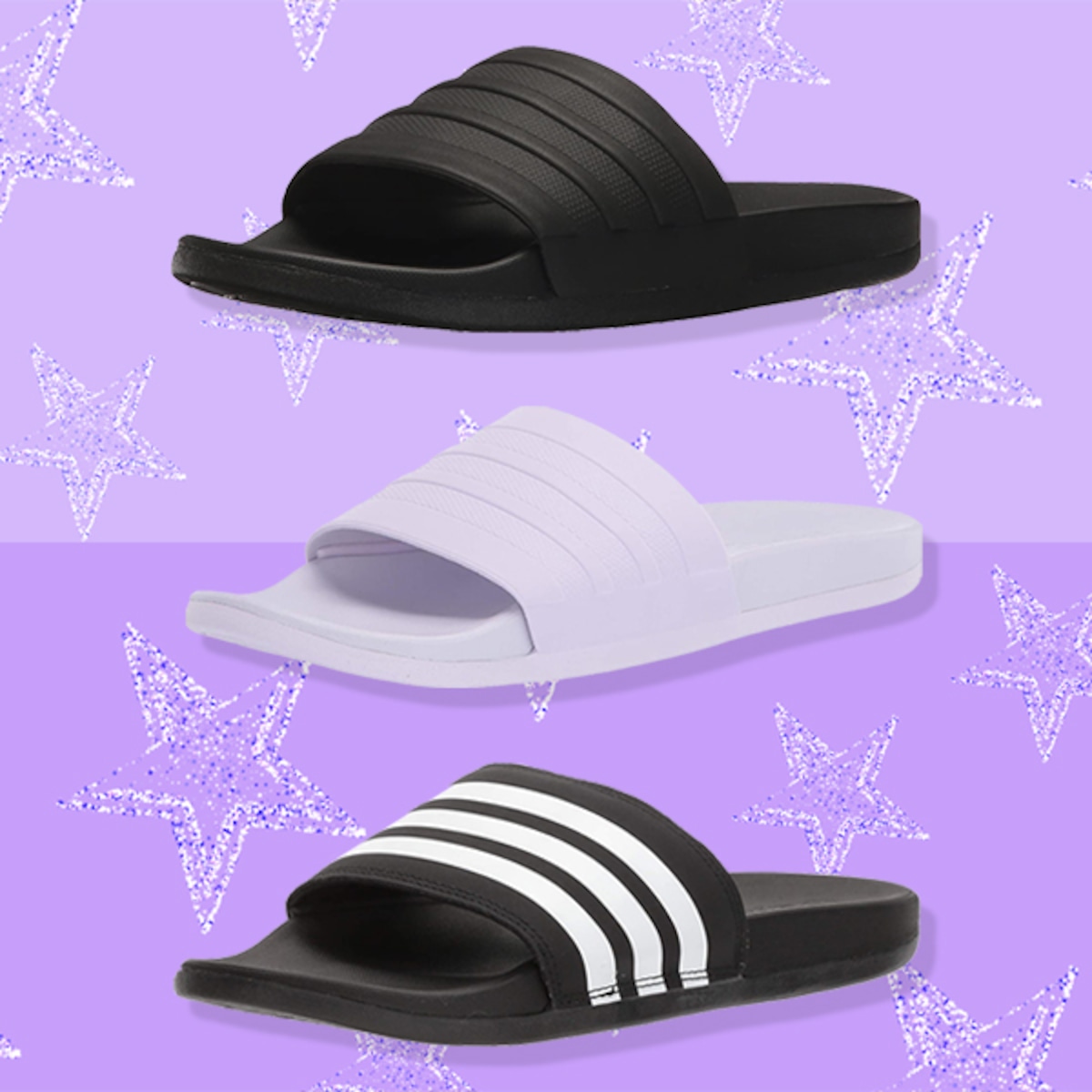 These 25 Adidas Slides Have 2 100 5 Star Amazon Reviews E Online These 25 Adidas Slides Have 2 100 5 Star Amazon Reviews E Online