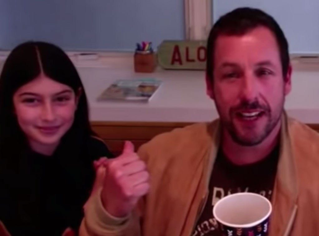 See Adam Sandler S Daughter Crash His Jimmy Kimmel Interview E Online