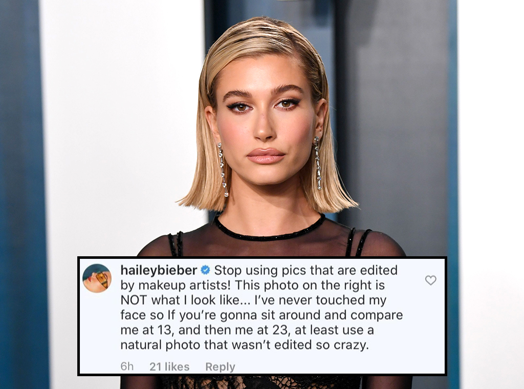 Hailey Bieber posted a raw, unedited selfie