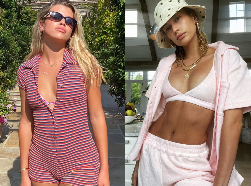 EComm, The Terry Cloth Romper That Sold Out in 5 Minutes Is Back!, Hailey Bieber, Sofia Richie, Instagram