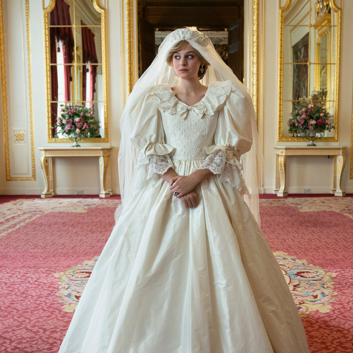 The Crown Released the First Photo of Diana's Wedding Dress - E! Online