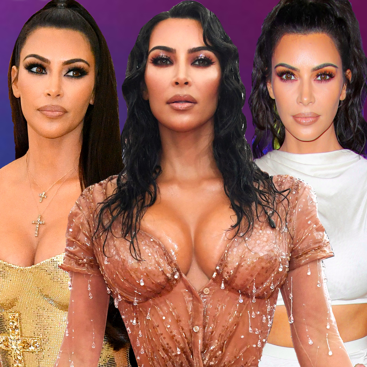 Kim Kardashian busts out of see-through white tank top and tiny