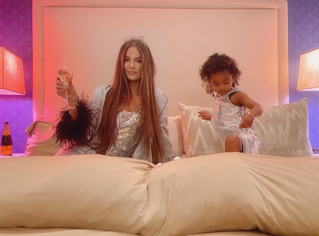 Khloe Kardashian and Daughter True Thompson Twin in Cute Pajamas