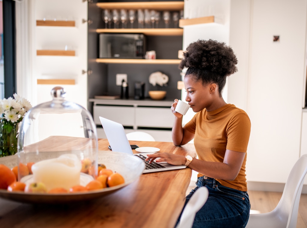 E-Comm: Woman Drinking Coffee, Stock