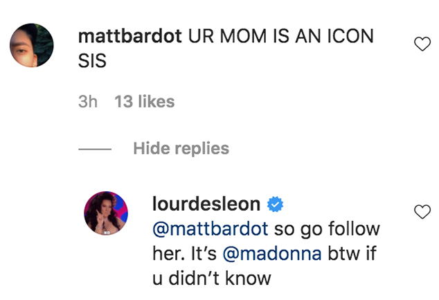 Lourdes Leon, Instagram