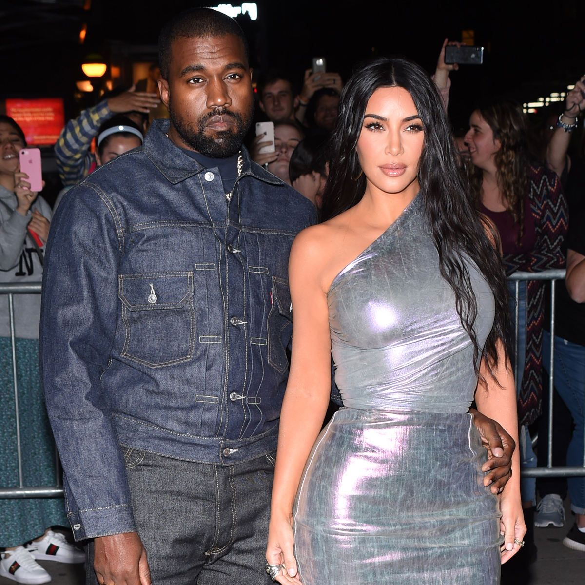 Kim Kardashian Stands Out in Head-to-Toe Purple for Dinner With Kanye West thumbnail