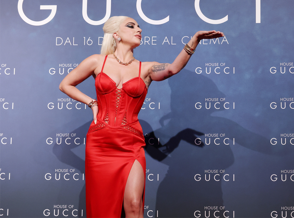 Lady Gaga Sets House of Gucci Red Carpet Ablaze With Fiery Look