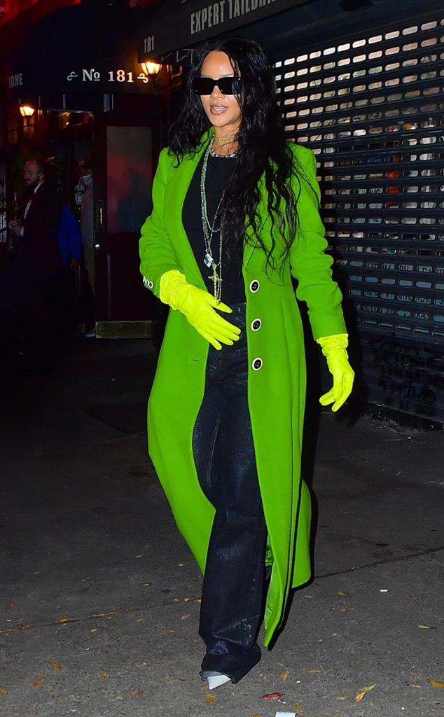 Rihanna, Carbone, Lime Green Jacket