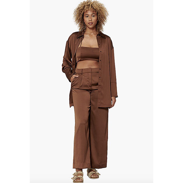 Buy Bar III women plus size satin drawstring pants rust Online