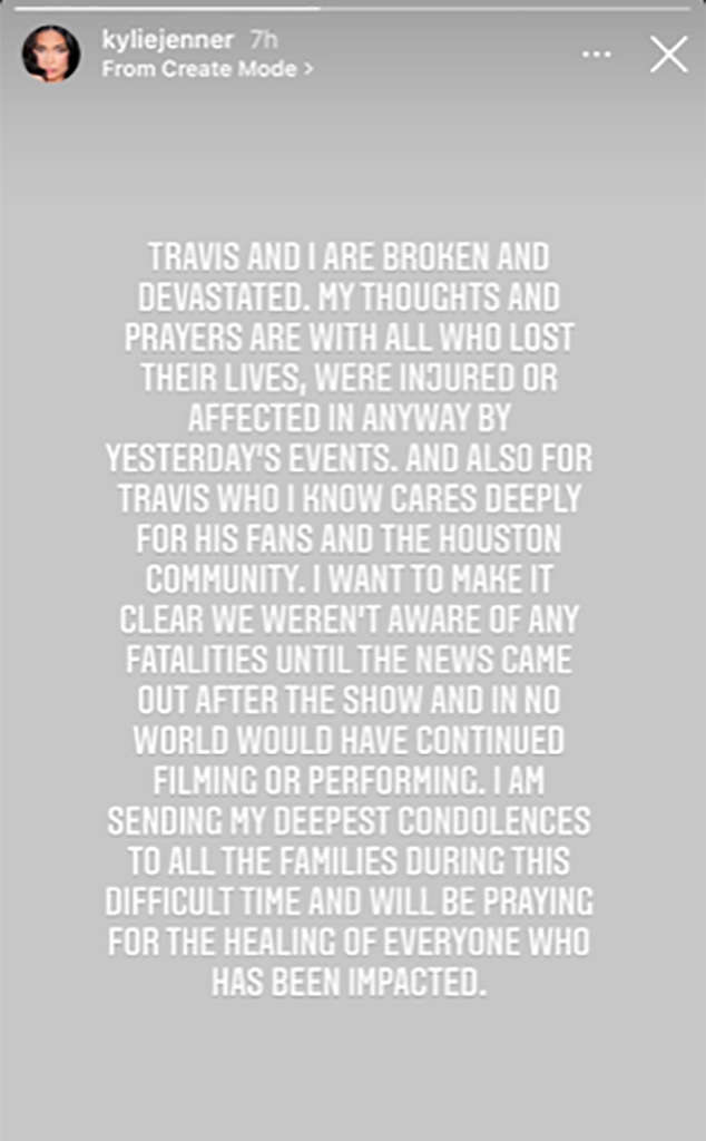 Kylie Jenner, Astroworld, Instagram, Statement
