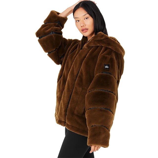 Alo Yoga Fur Jacket - Brown Jackets, Clothing - WALOY31040
