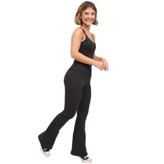  HISKYWIN Womens Front Pocket Bootcut Yoga Pants 4