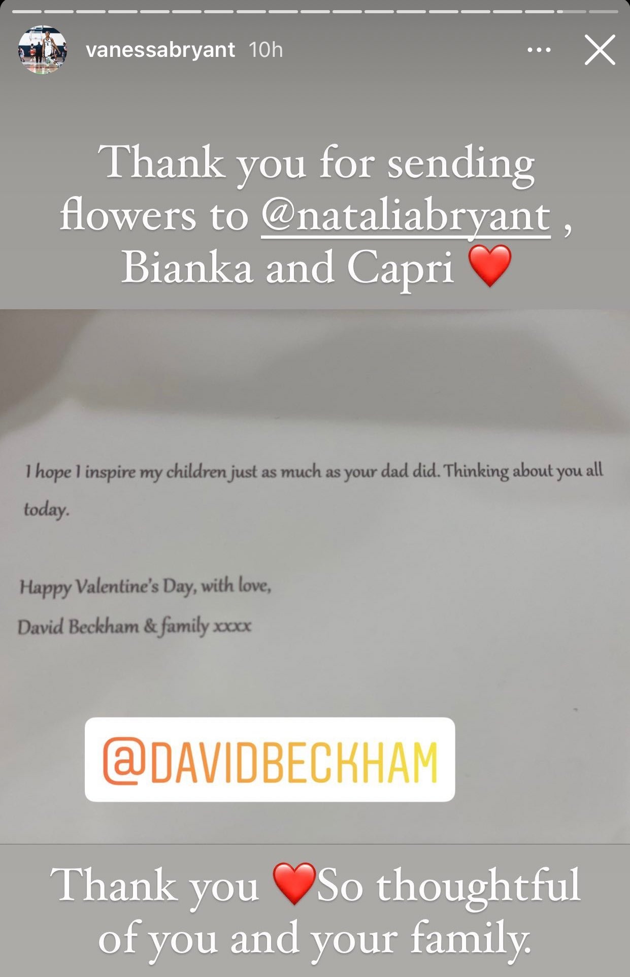 Vanessa Bryant, Instagram