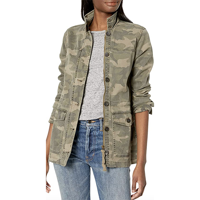 Lucky Brand Long Sleeve Button-Up Two-Pocket Camo Utility Jacket Reviews